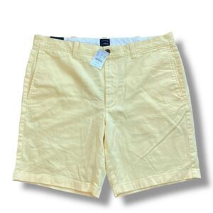 J Crew Shorts Mens 35 Yellow 9" Flex Chino Stretch Flat Front Casual Twill